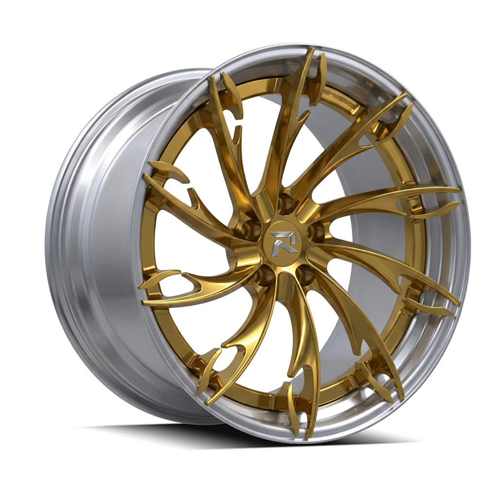 RZR CV forged wheel — Gloss Gold / Machined Lip