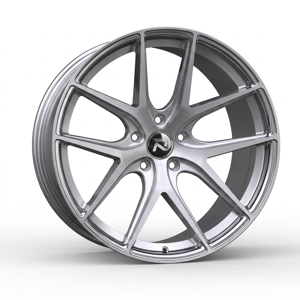 RZR CXCII forged wheel — Brushed Silver / Polished Lip