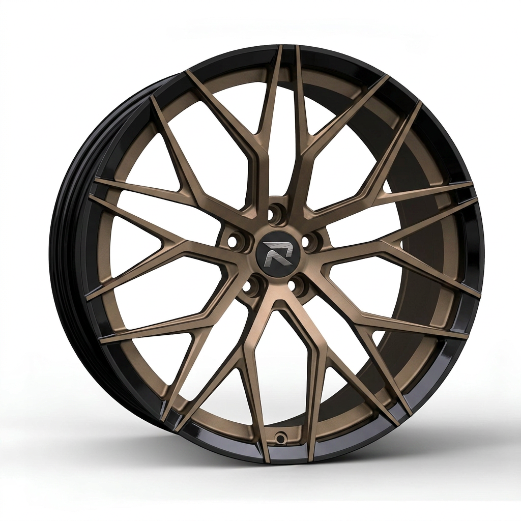 RZR CXXIX forged wheel — Satin Bronze / Gloss Black Lip