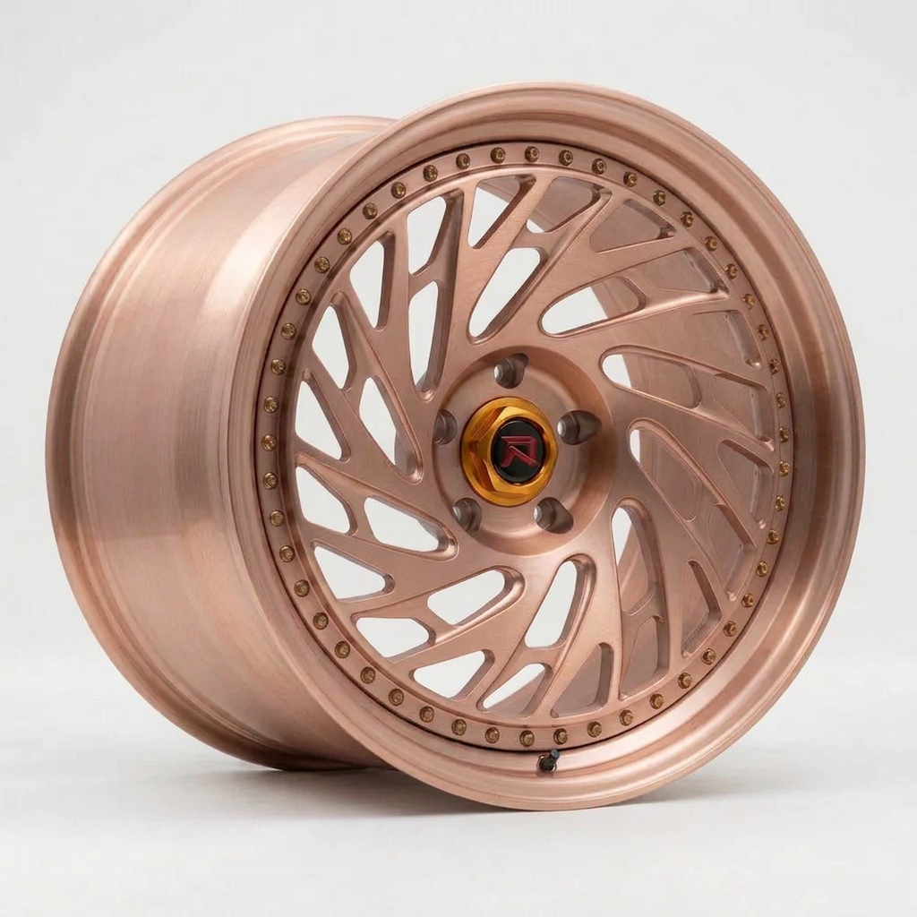 RZR LVI forged wheel — Brushed Rose Gold