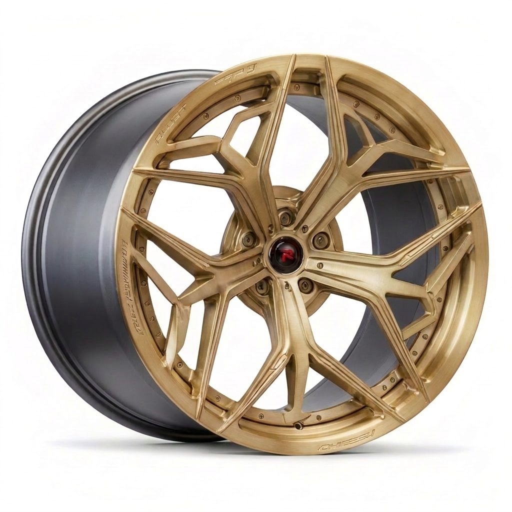 RZR XIII forged wheel — Full Brushed Antique Gold