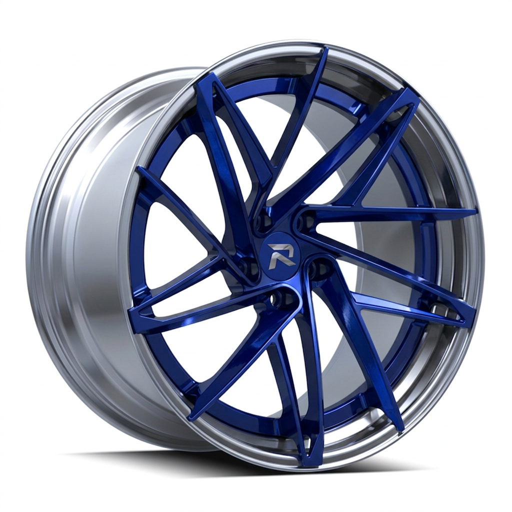 RZR CII forged wheel — Candy Blue / Polished Lip