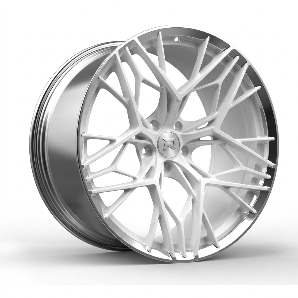 RZR CLXVIII forged wheel — Gloss White / Polished Lip