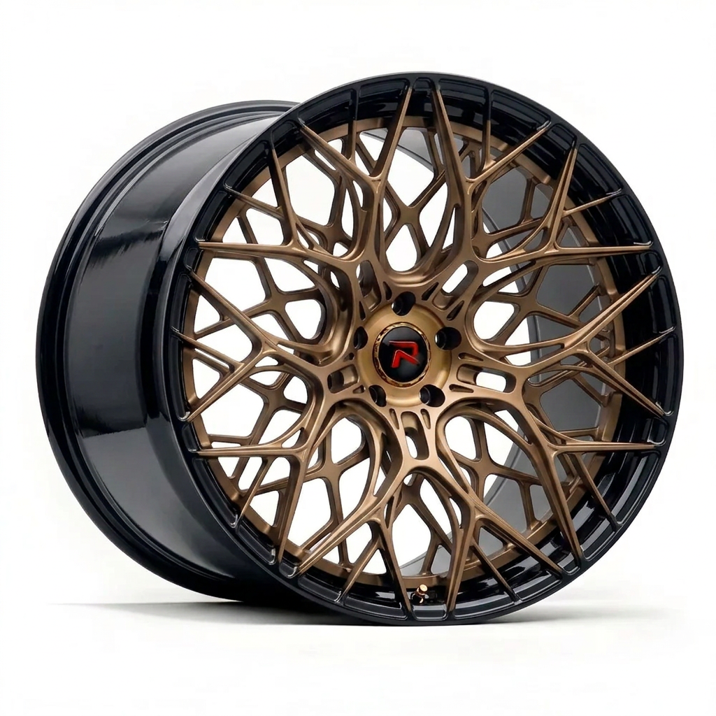 RZR LIII forged wheel — Satin Bronze / Gloss Black Lip