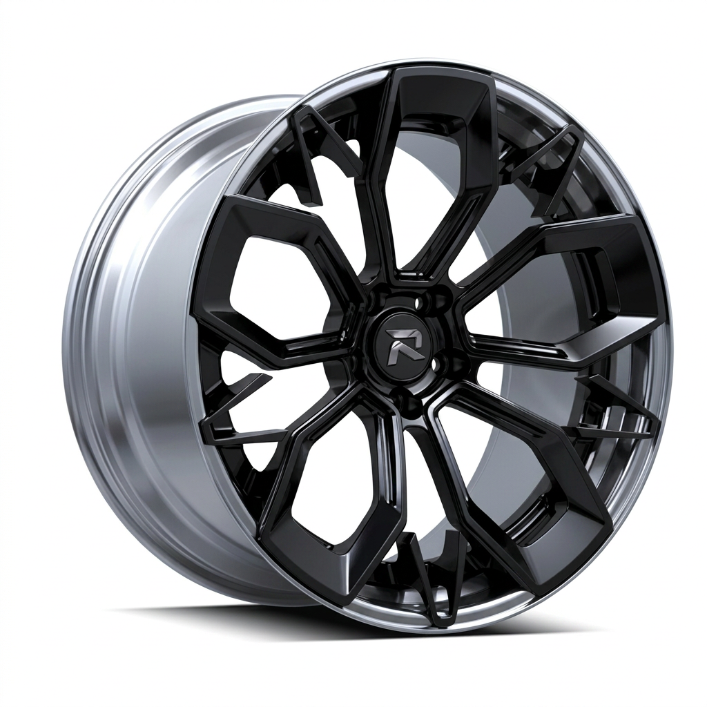 RZR CVI forged wheel — Gloss Black / Polished Lip