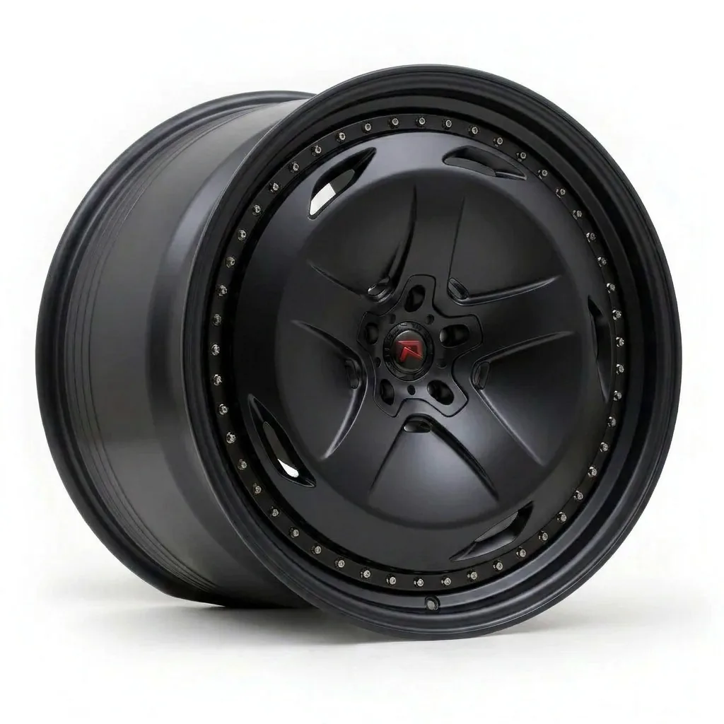 RZR XIV forged wheel — Matte Black / Gloss Black Lip