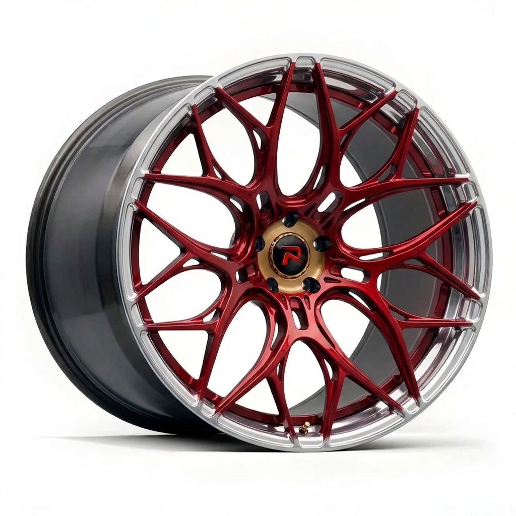 RZR LIV forged wheel — Candy Red / Polished Lip