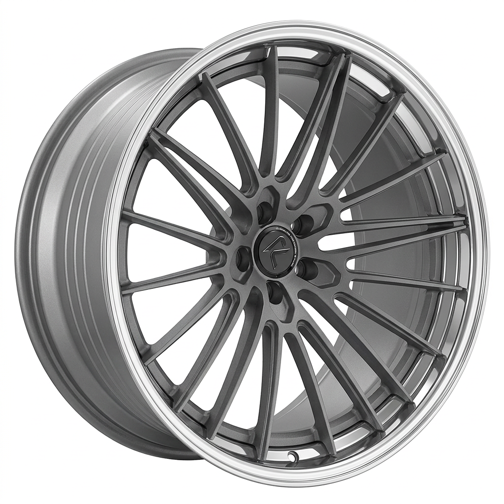 RZR LXXIII forged wheel — Frozen Grey Matte / Polished Lip