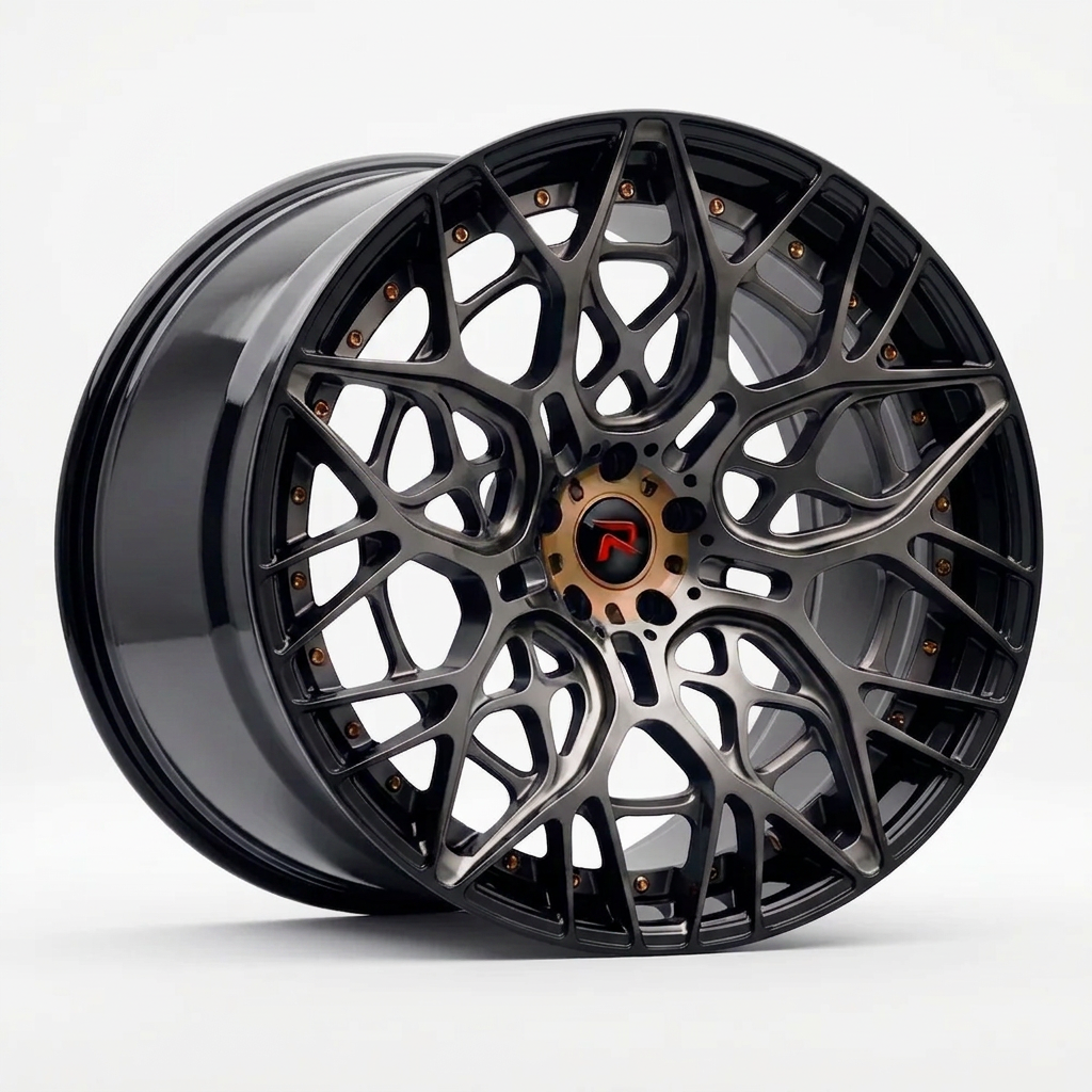 RZR LV forged wheel — Smoked Chrome / Gloss Black
