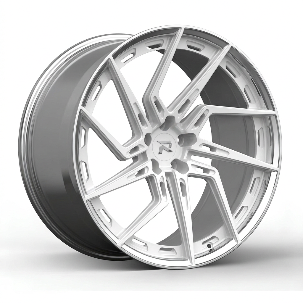 RZR CC forged wheel — Gloss White / Polished Lip