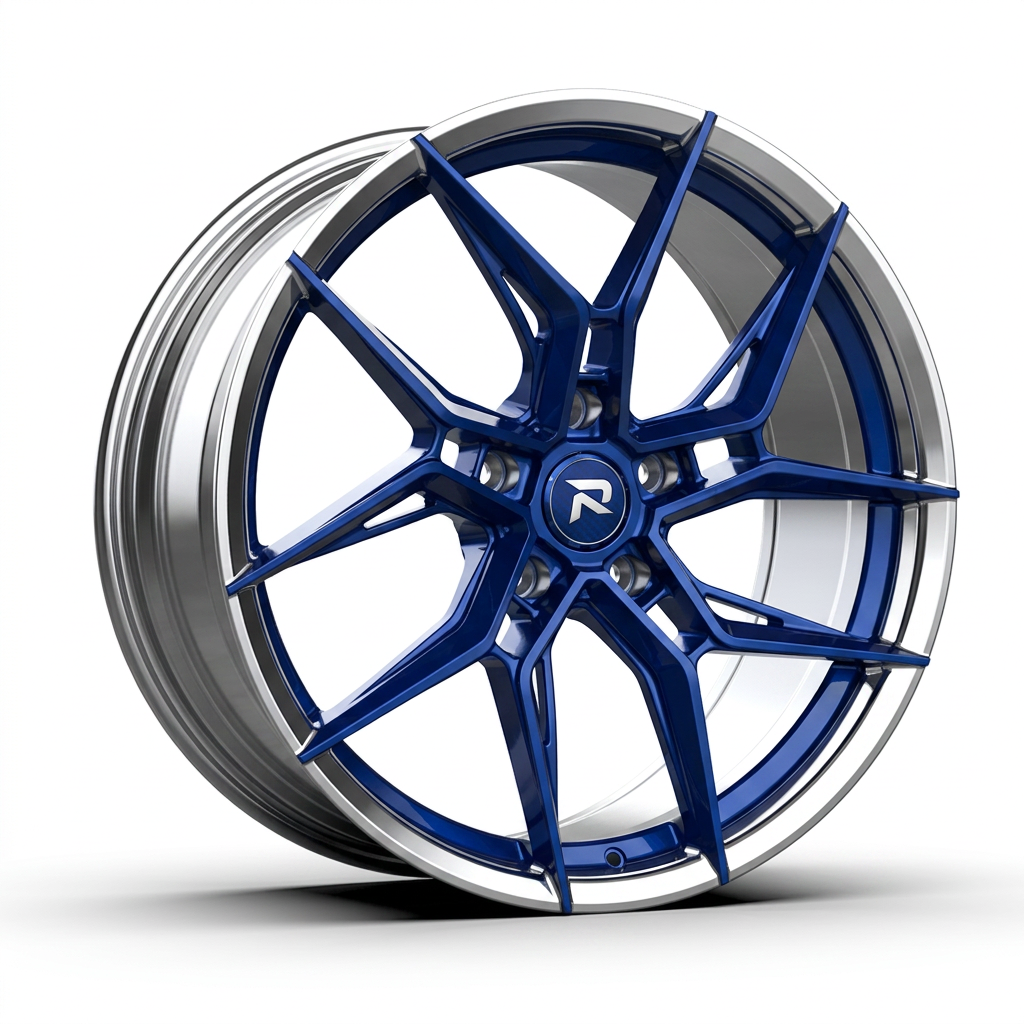 RZR CXXII forged wheel — Candy Blue / Polished Lip