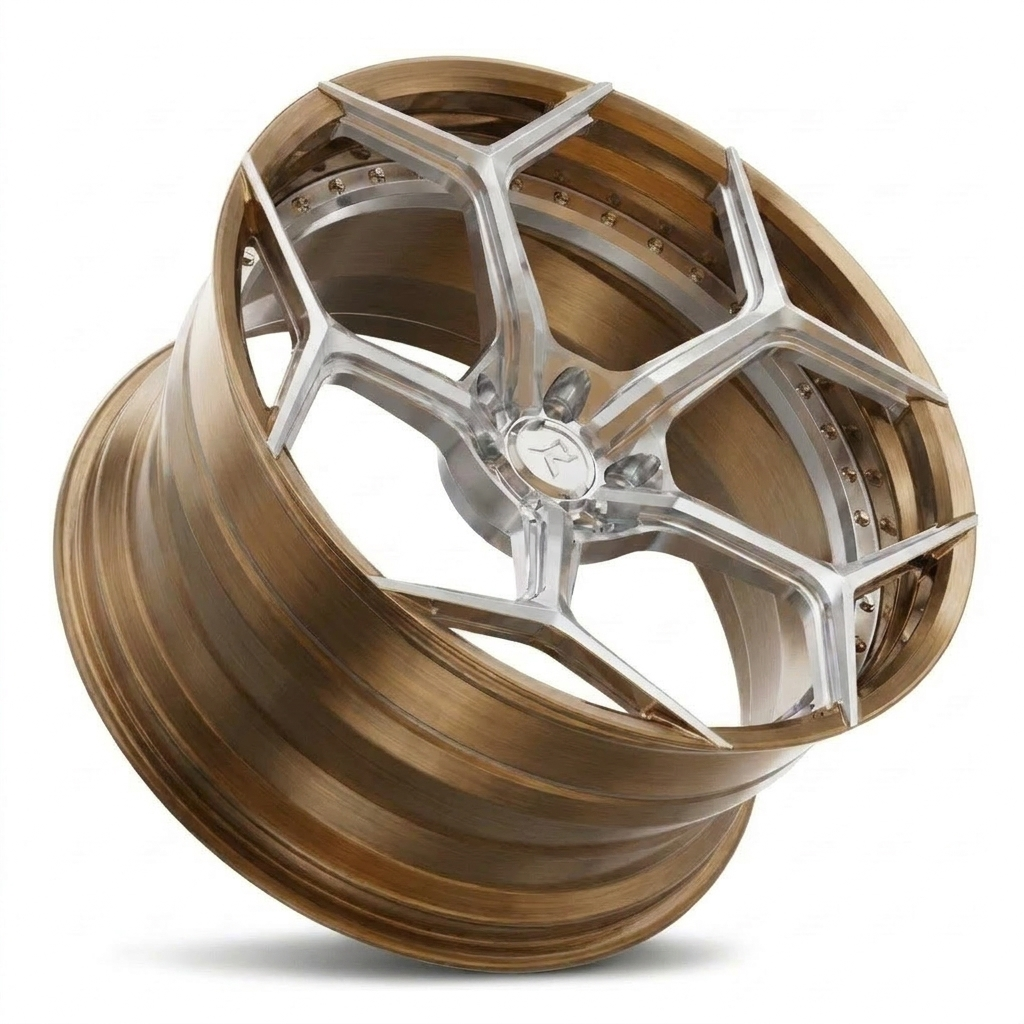 RZR VI custom forged wheel in Brushed Antique Bronze / Polished Face