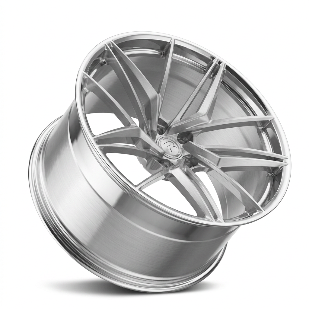 RZR LXXV forged wheel — Brushed Silver / Polished Lip