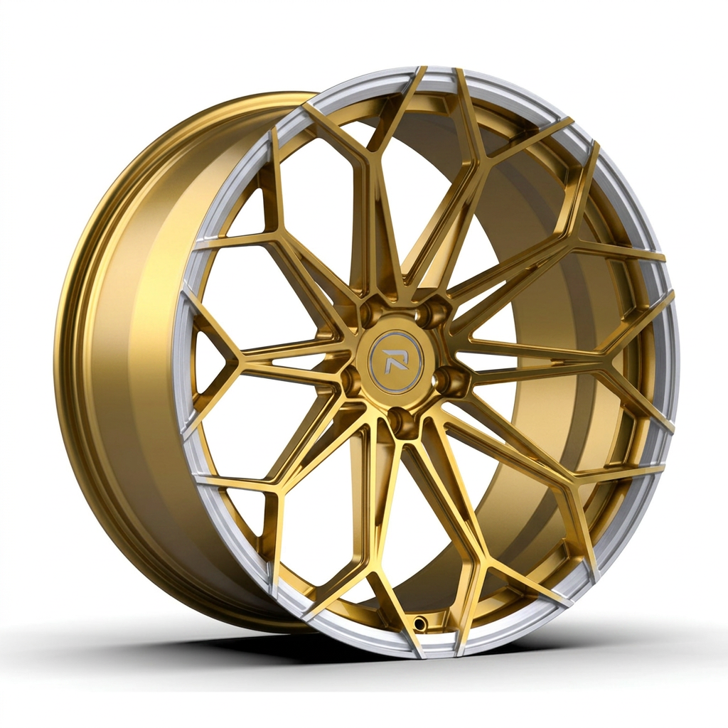 RZR CXXV forged wheel — Gloss Gold / Machined Lip
