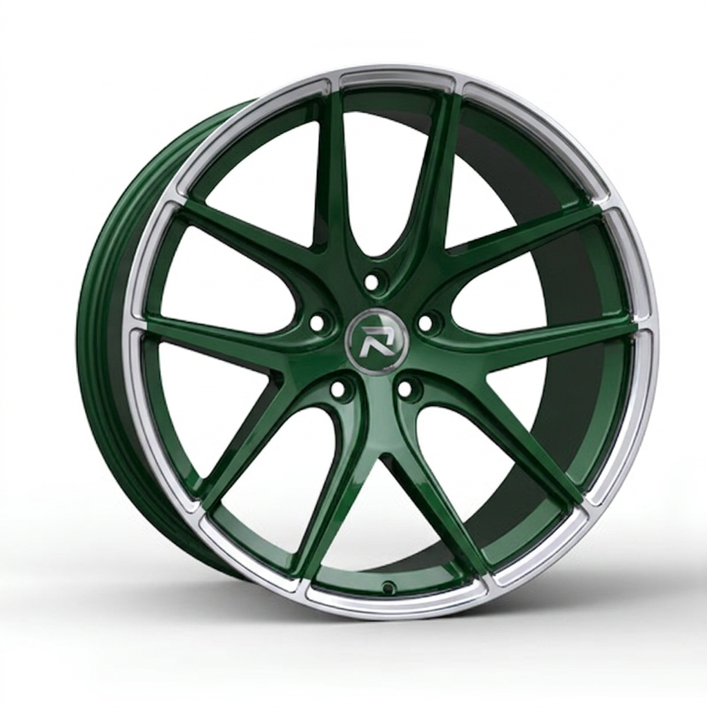 RZR CXCII forged wheel — British Racing Green / Polished Lip
