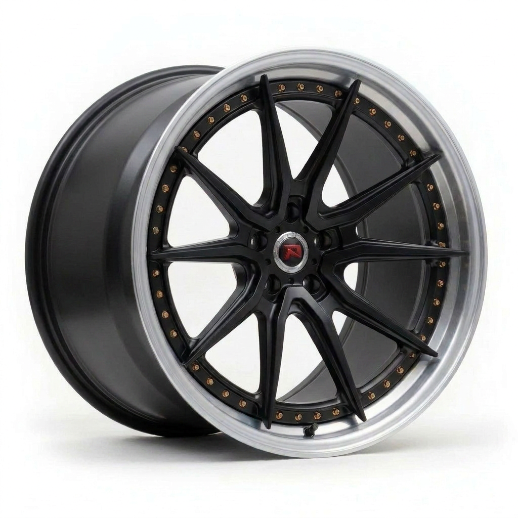 RZR XXIX forged wheel — Matte Black / Bronze Rivets / Polished Lip