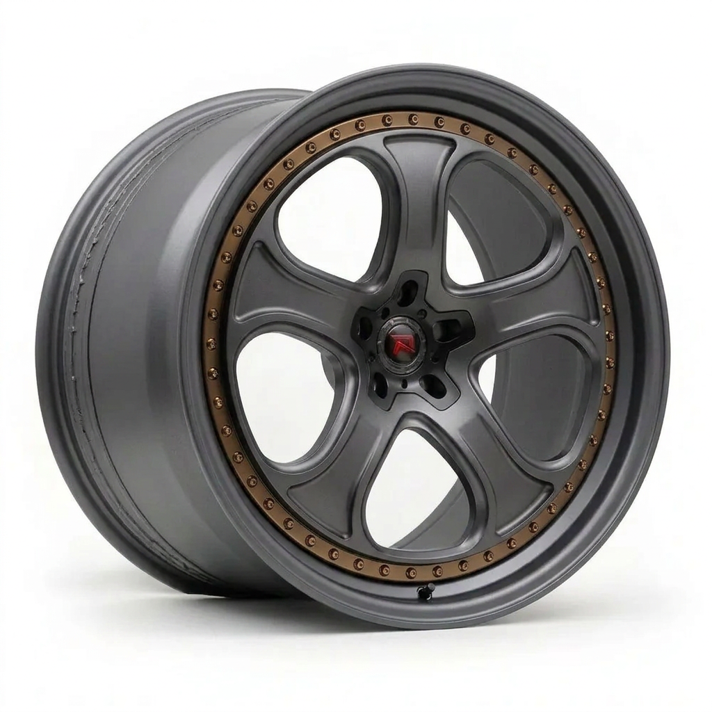 RZR XXVI forged wheel — Matte Anthracite / Bronze Hardware