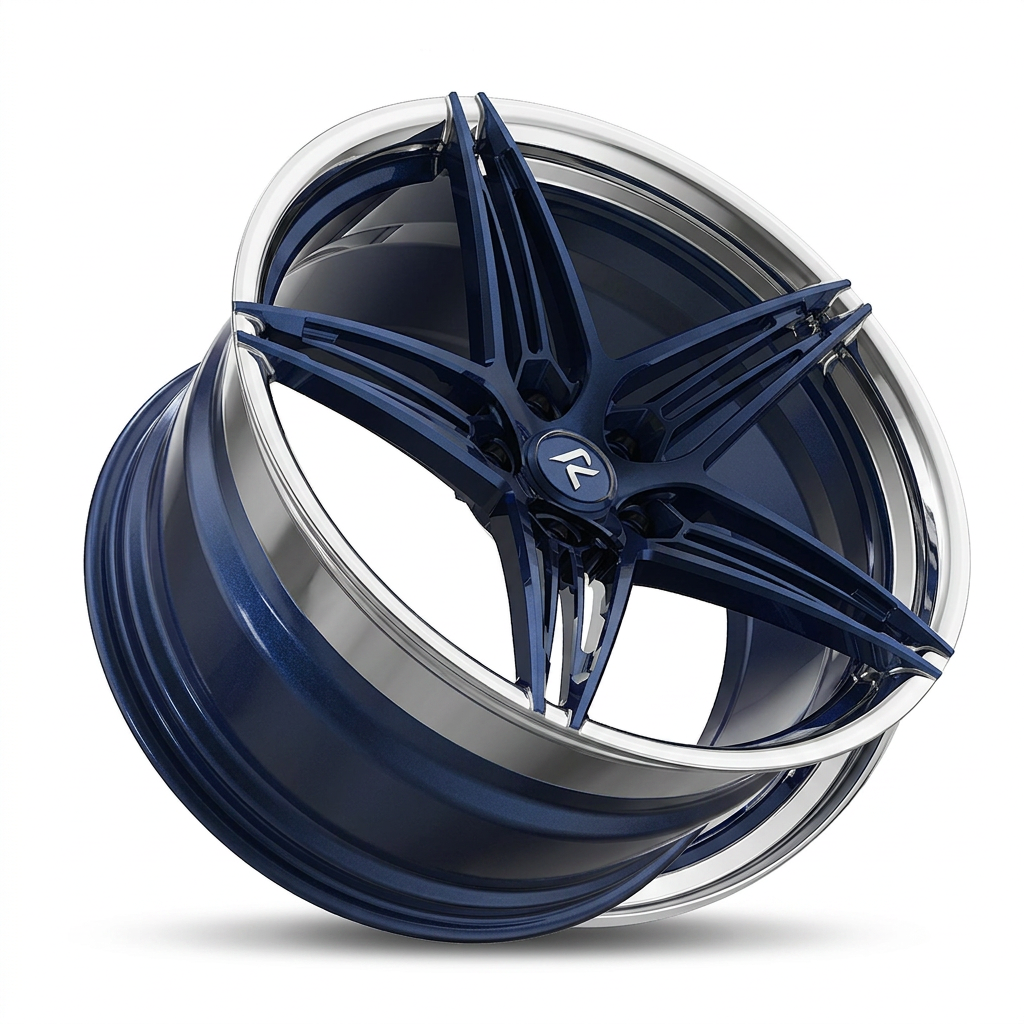 RZR LXXX forged wheel — Midnight Blue Pearl / Polished Lip