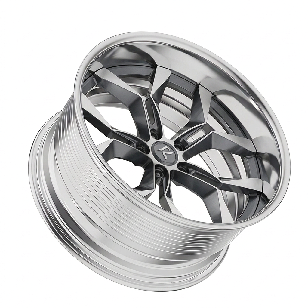 RZR LIX forged wheel — Graphite Machined / Polished Lip