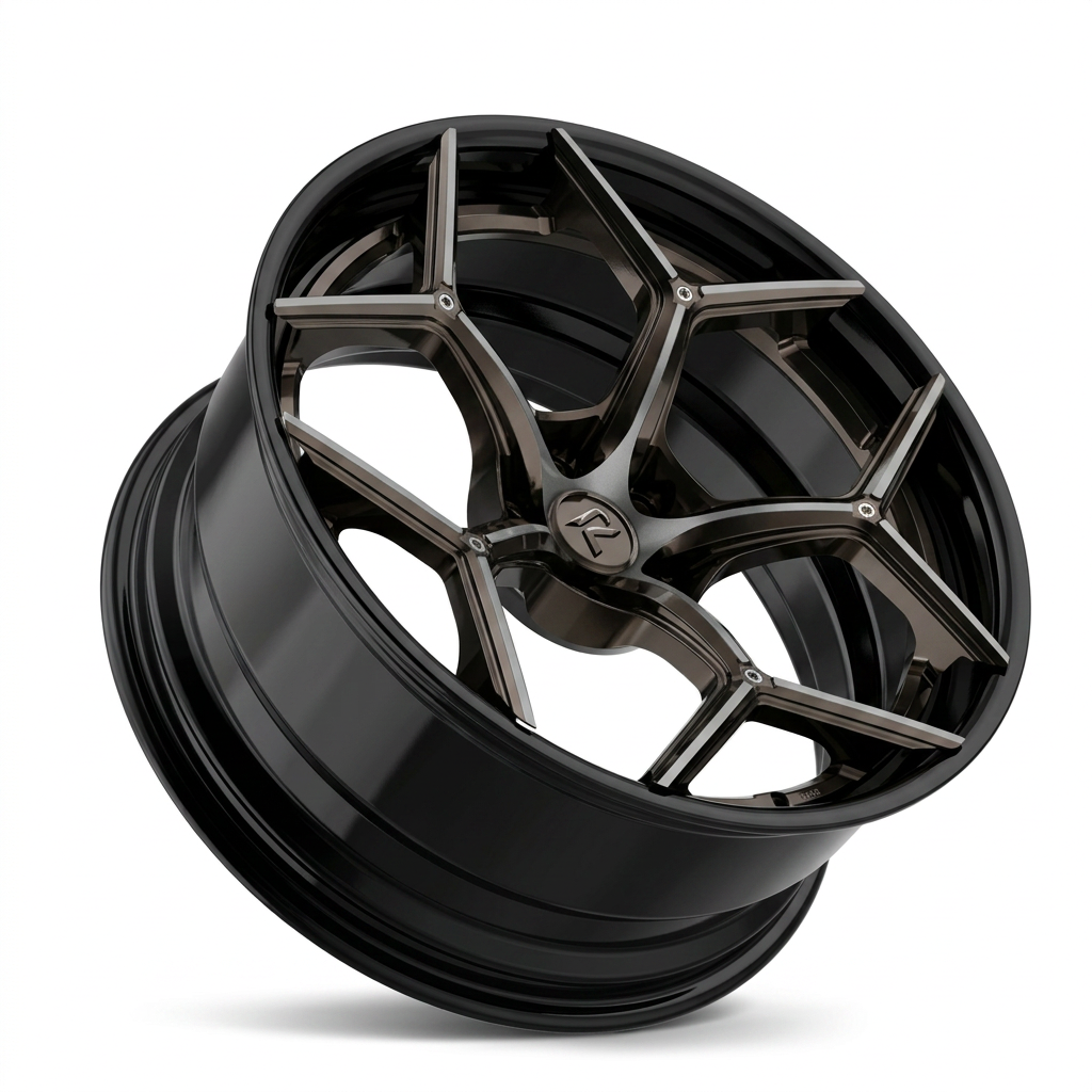 RZR LXI forged wheel — Smoked Chrome / Gloss Black