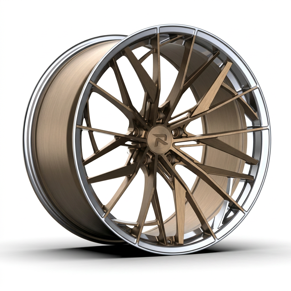 RZR CXXXIV forged wheel — Brushed Bronze / Polished Lip