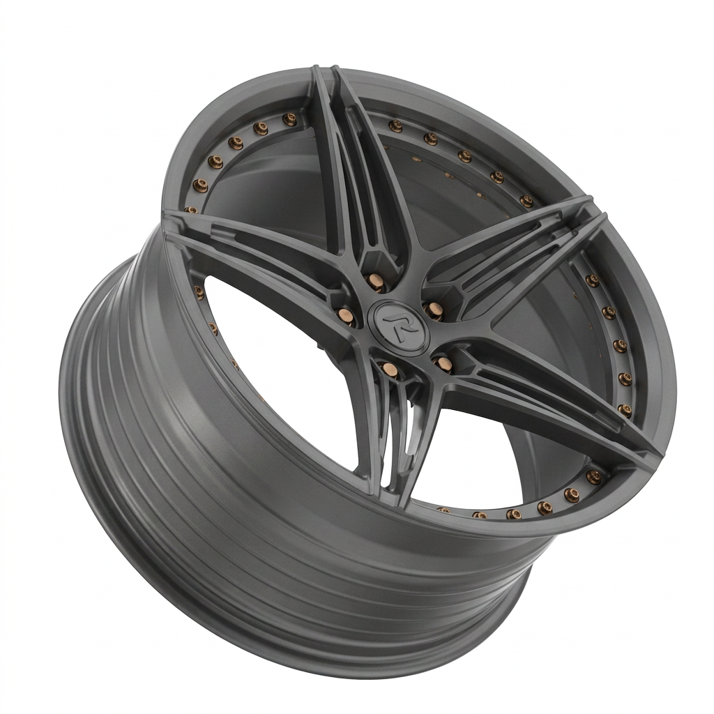 RZR LXXX forged wheel — Matte Anthracite / Bronze Hardware
