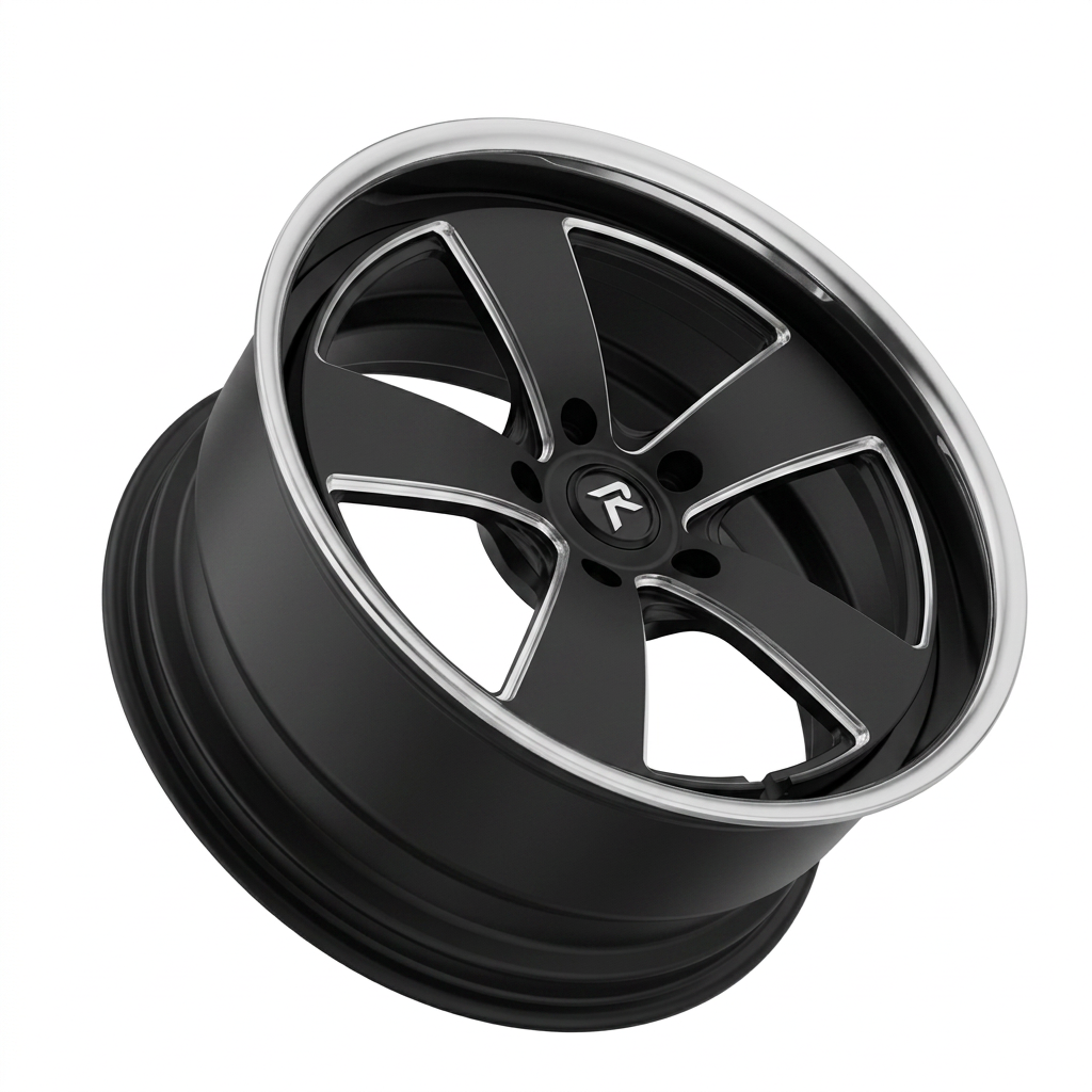 RZR LXVII forged wheel — Matte Black / Milled Edges