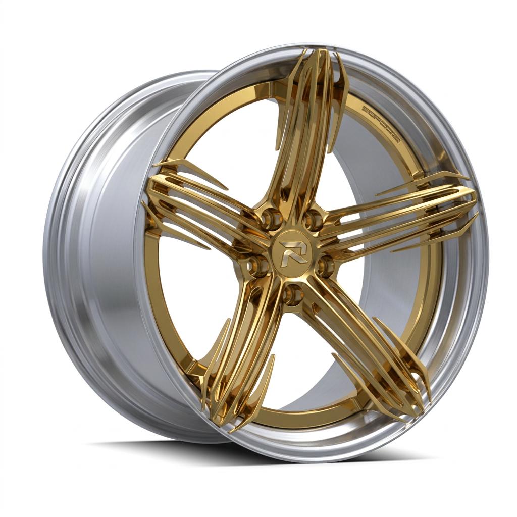 RZR CIV forged wheel — Gloss Gold / Machined Lip