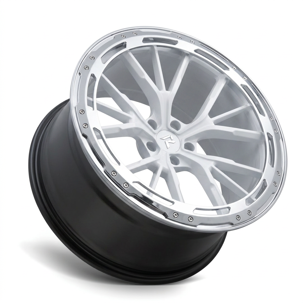 RZR LXXXIV forged wheel — Gloss White / Polished Lip