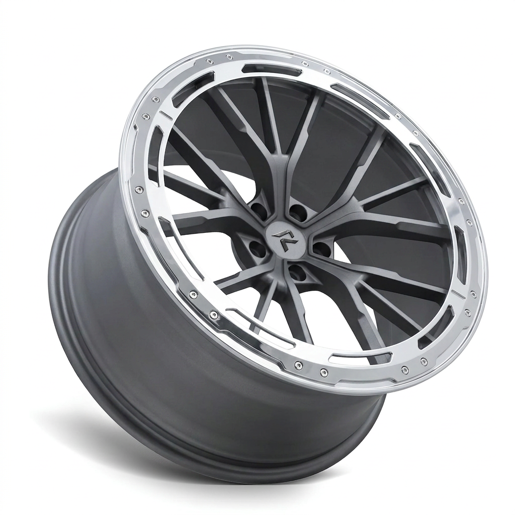 RZR LXXXIV forged wheel — Frozen Grey Matte / Polished Lip