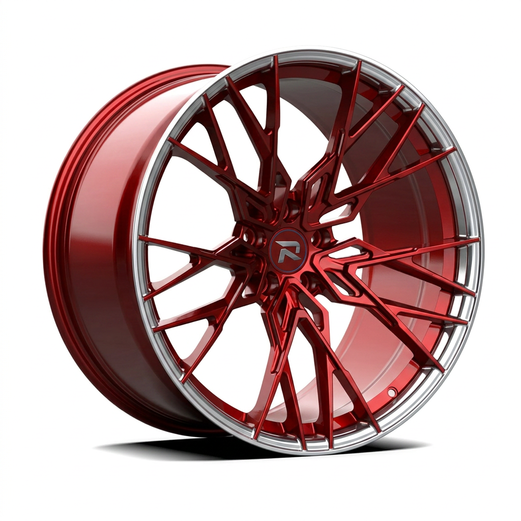 RZR CXLII forged wheel — Candy Red / Polished Lip