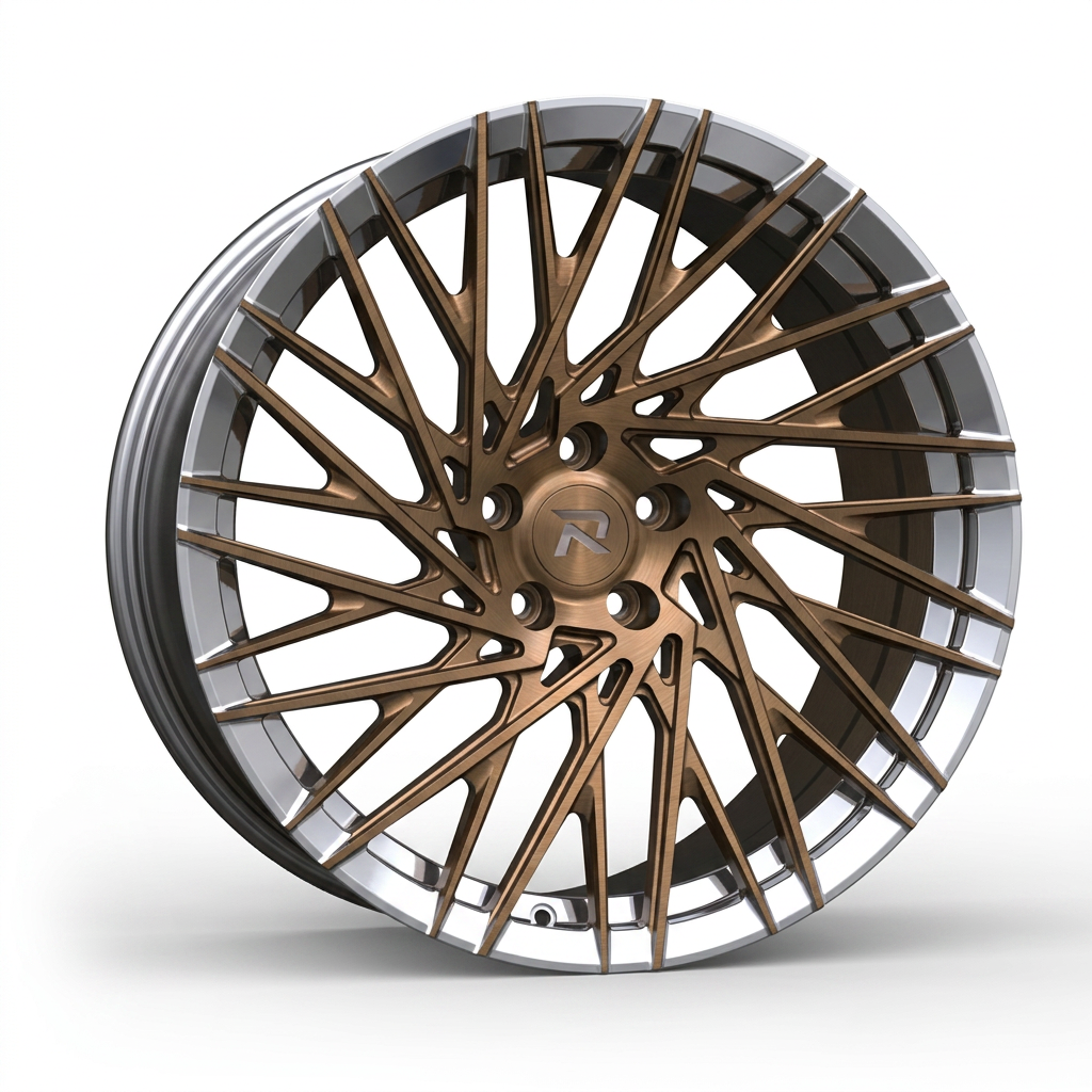 RZR CXCV forged wheel — Brushed Bronze / Polished Lip