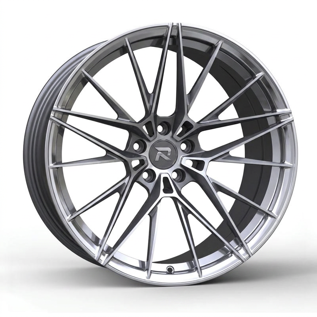 RZR CLXXXVII forged wheel — Graphite Machined / Polished Lip