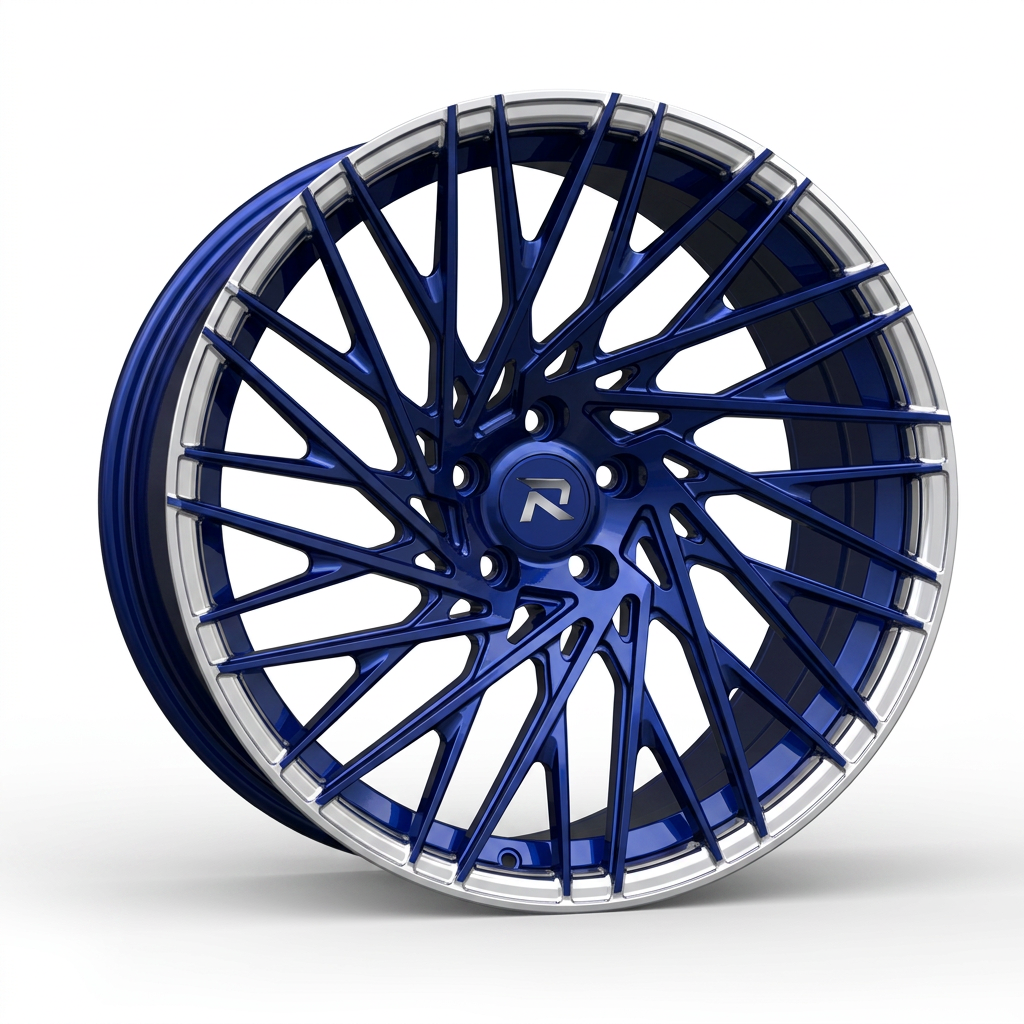 RZR CXCV forged wheel — Candy Blue / Polished Lip