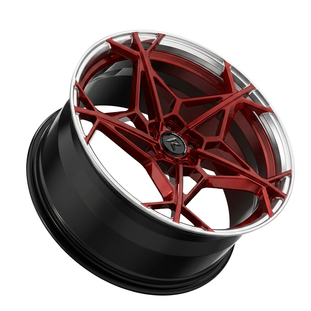 RZR XC forged wheel — Candy Red / Polished Lip