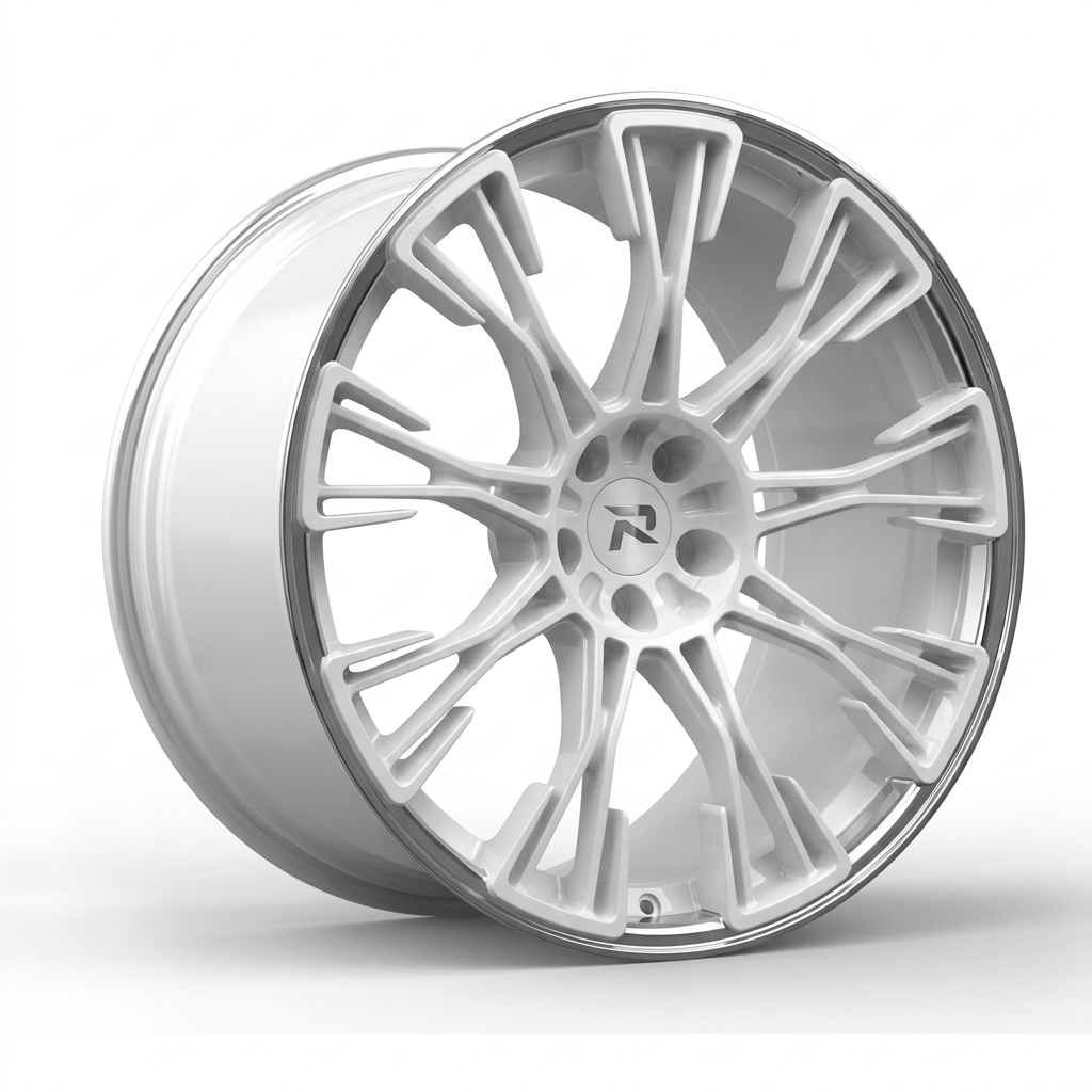 RZR CLXXX forged wheel — Gloss White / Polished Lip
