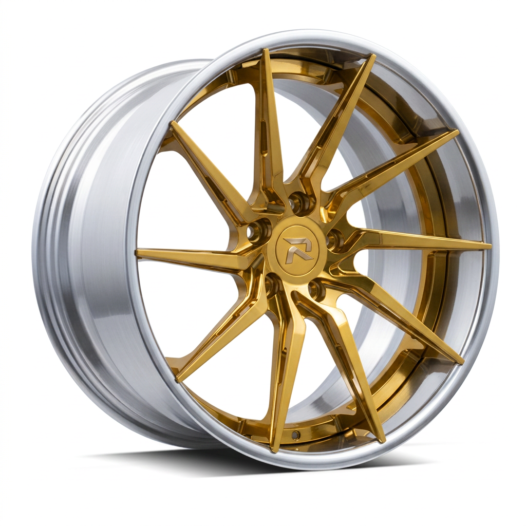 RZR XCIV forged wheel — Gloss Gold / Machined Lip