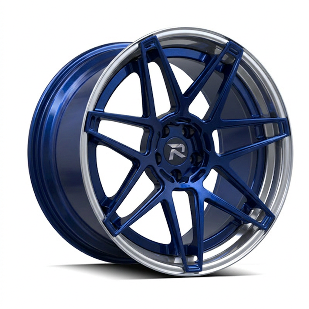 RZR XCVIII forged wheel — Candy Blue / Polished Lip