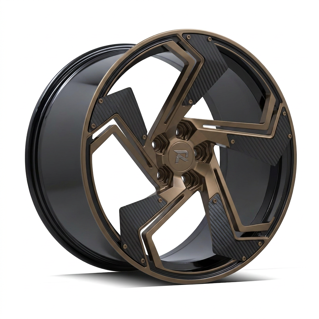 RZR CXXIV forged wheel — Satin Bronze / Gloss Black Lip