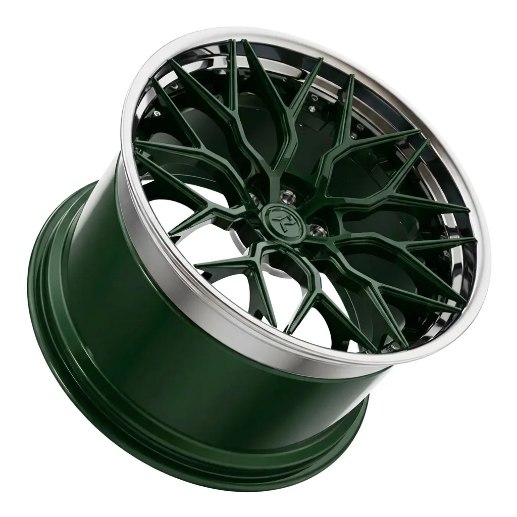 RZR I forged wheel — British Racing Green / Polished Lip