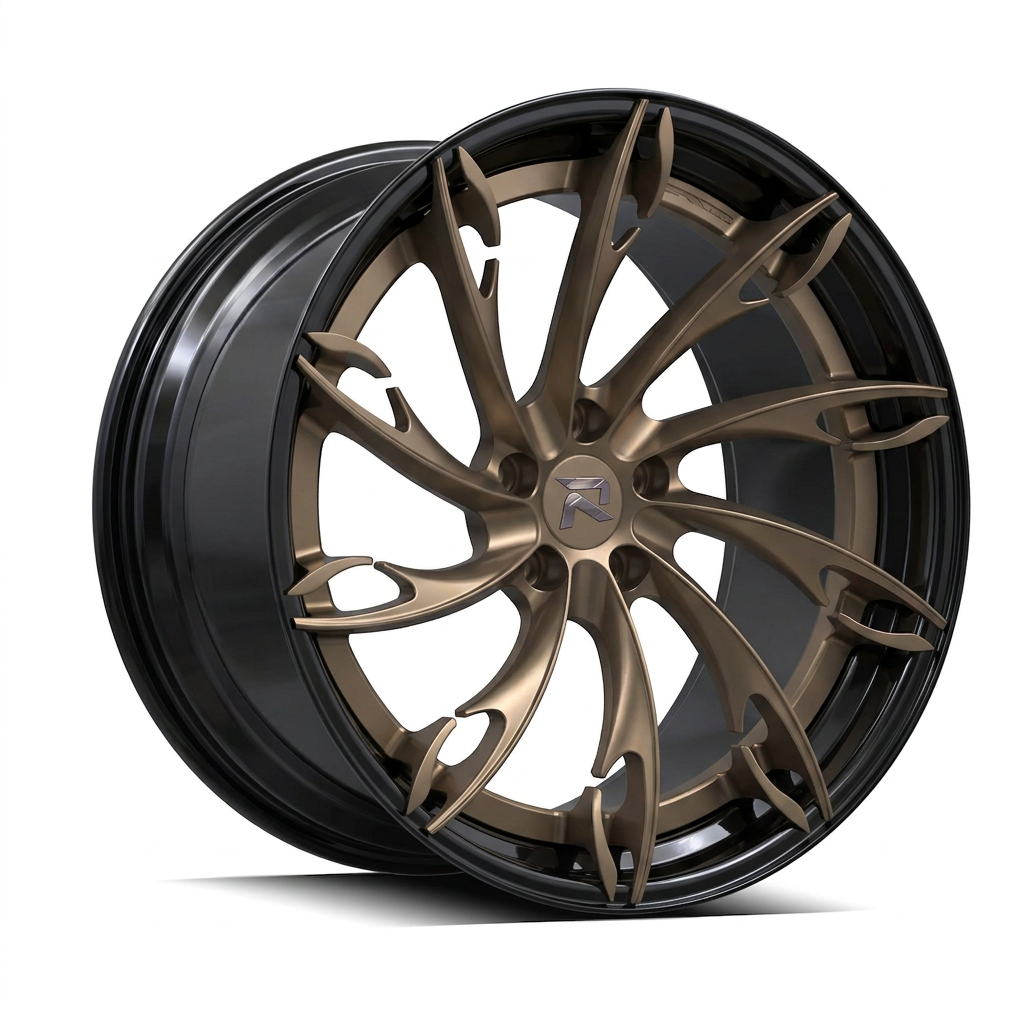 RZR CV forged wheel — Satin Bronze / Gloss Black Lip