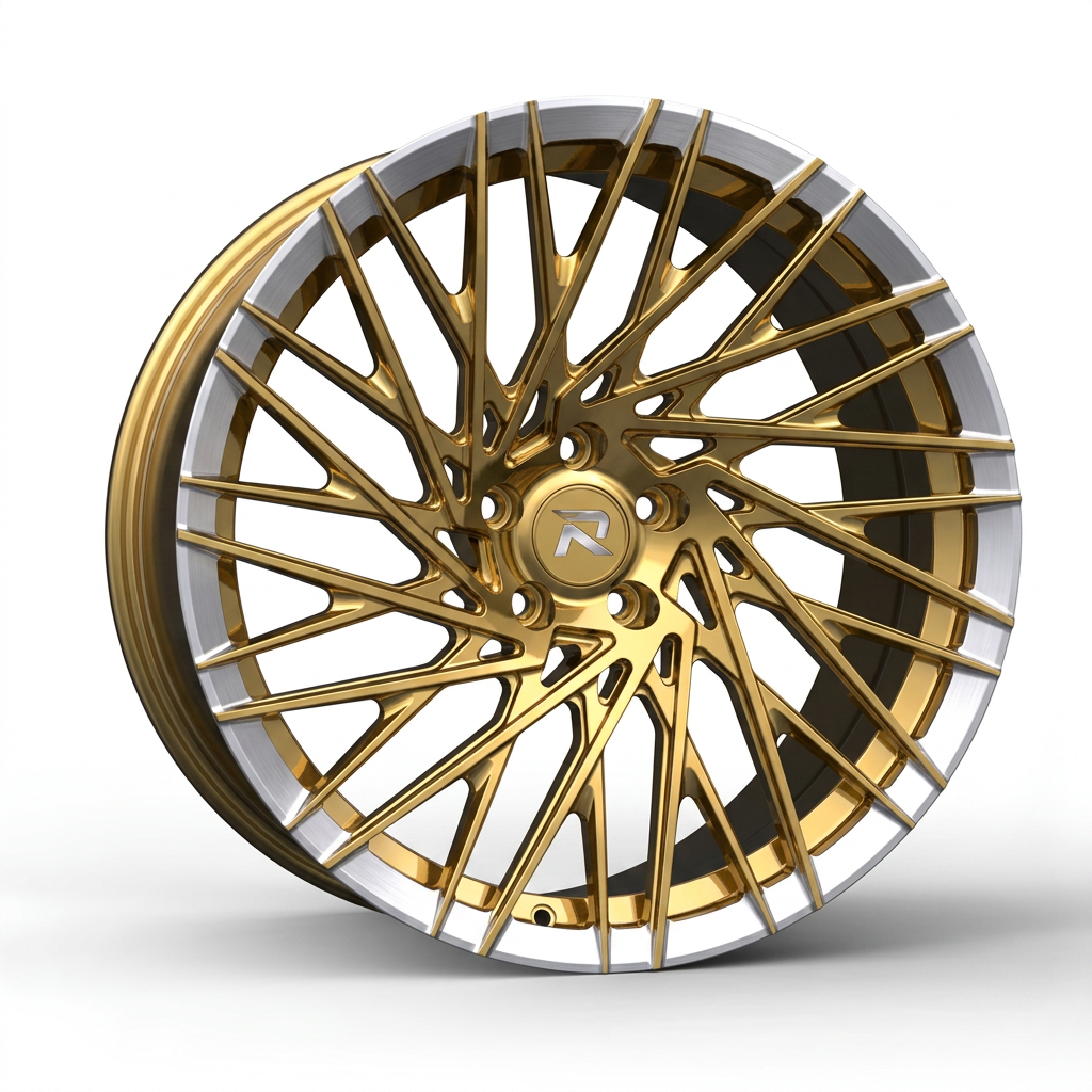 RZR CXCV forged wheel — Gloss Gold / Machined Lip