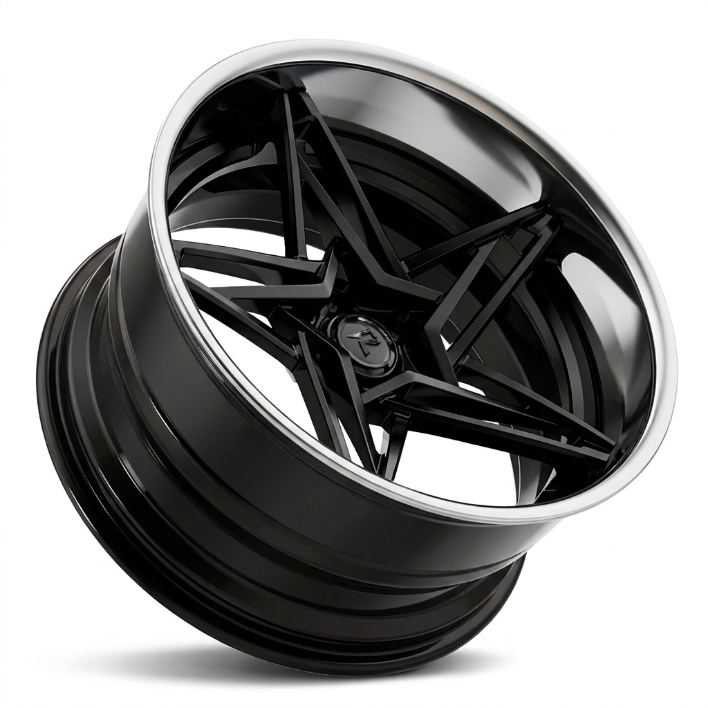 RZR IX forged wheel — Gloss Black / Polished Lip