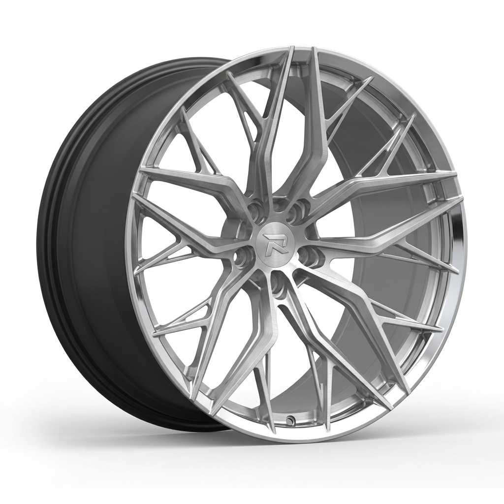 RZR CLXV forged wheel — Brushed Silver / Polished Lip