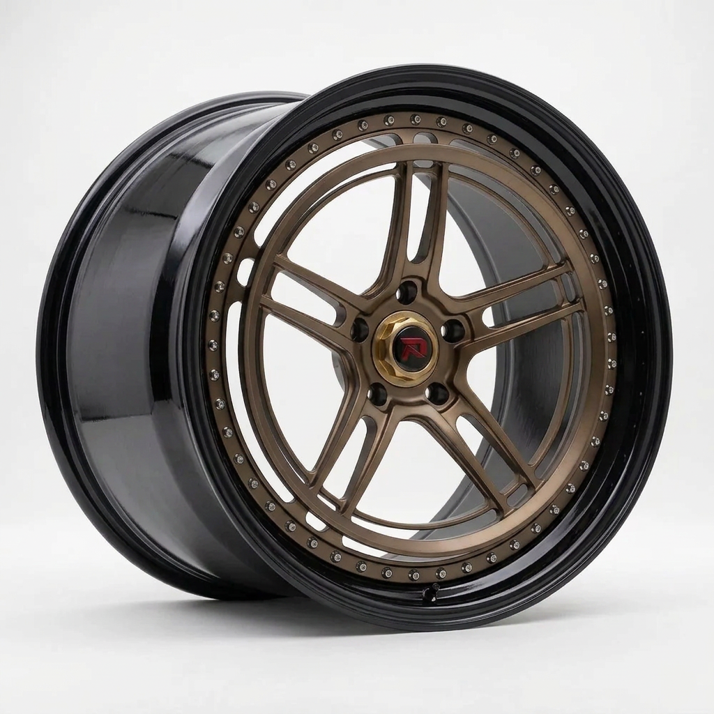 RZR LVII bespoke finish — Satin Bronze / Gloss Black Lip