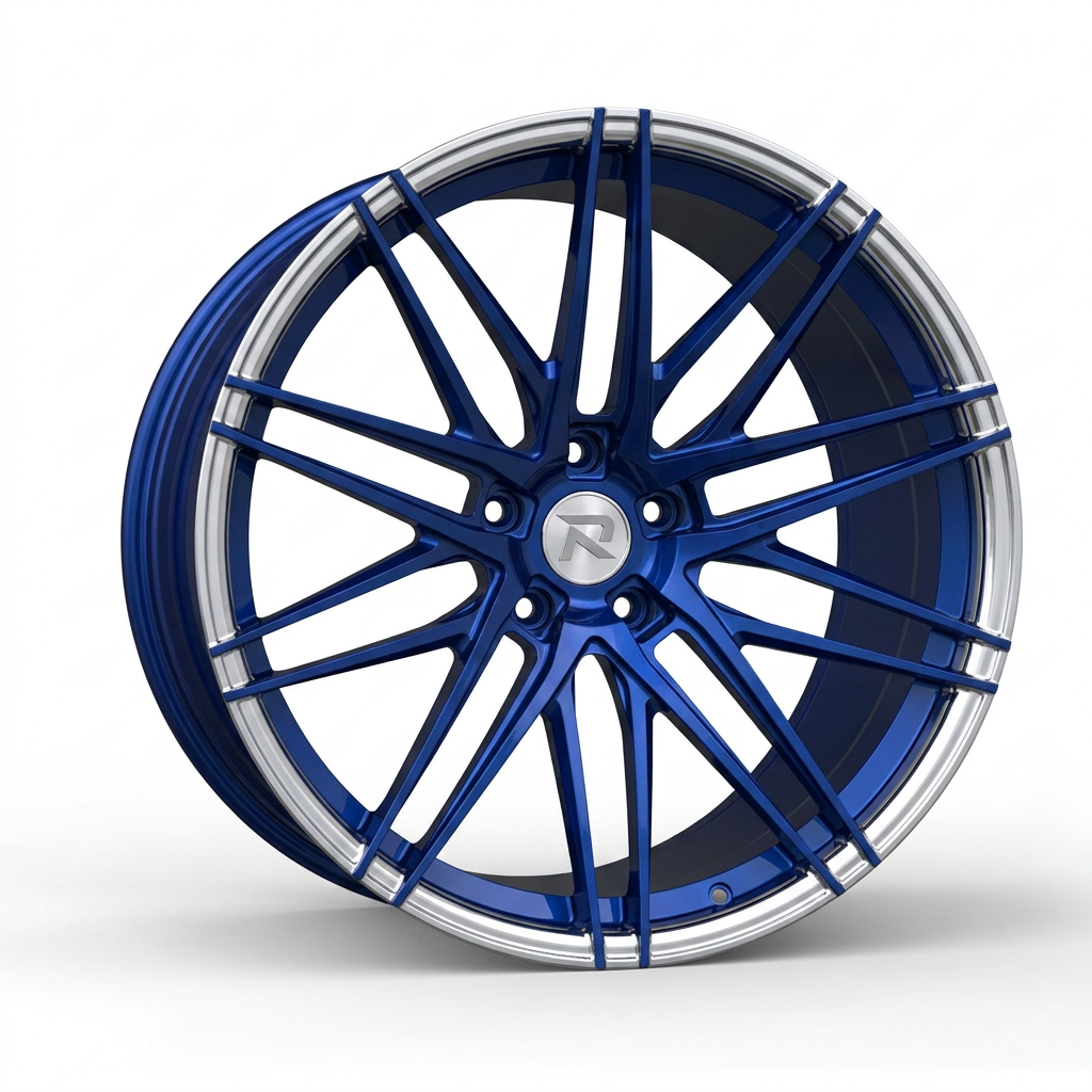 RZR CXCI forged wheel — Candy Blue / Polished Lip