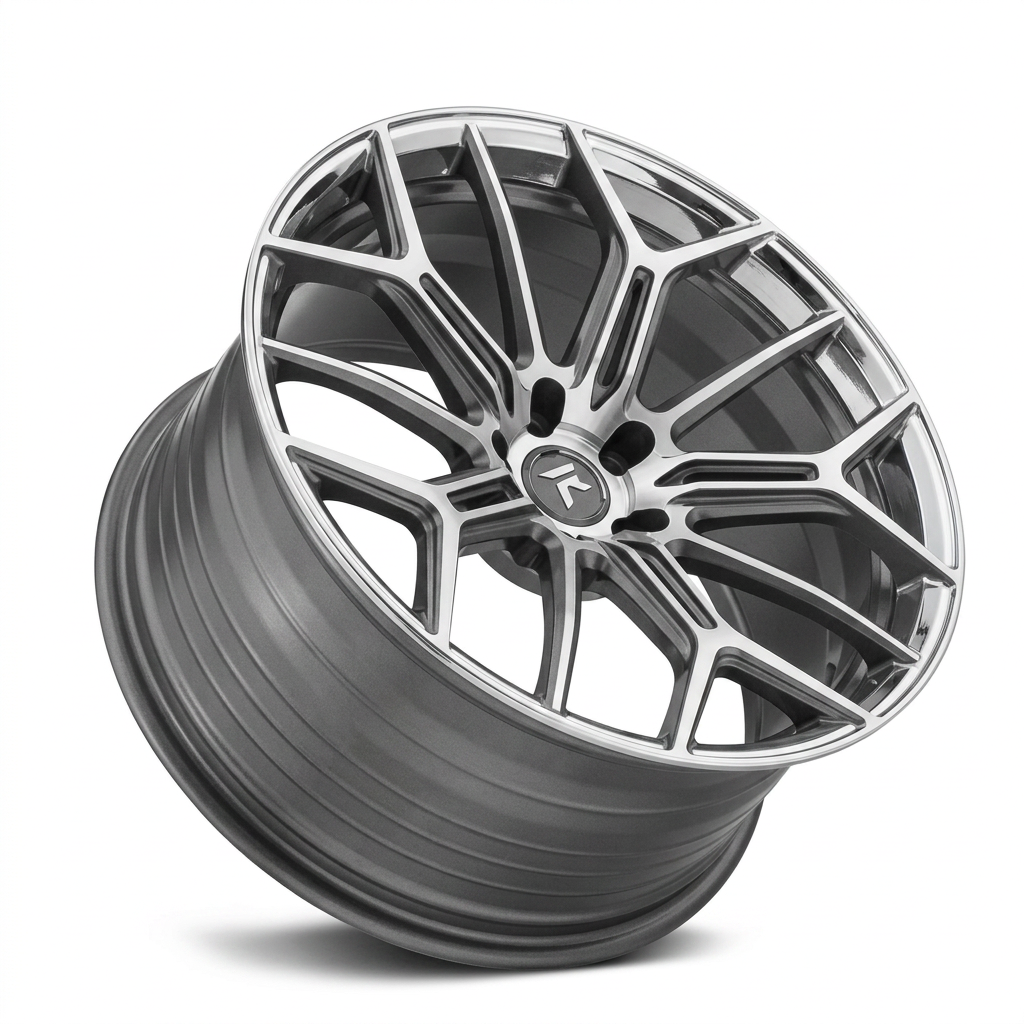 RZR LXXXVI forged wheel — Graphite Machined / Polished Lip