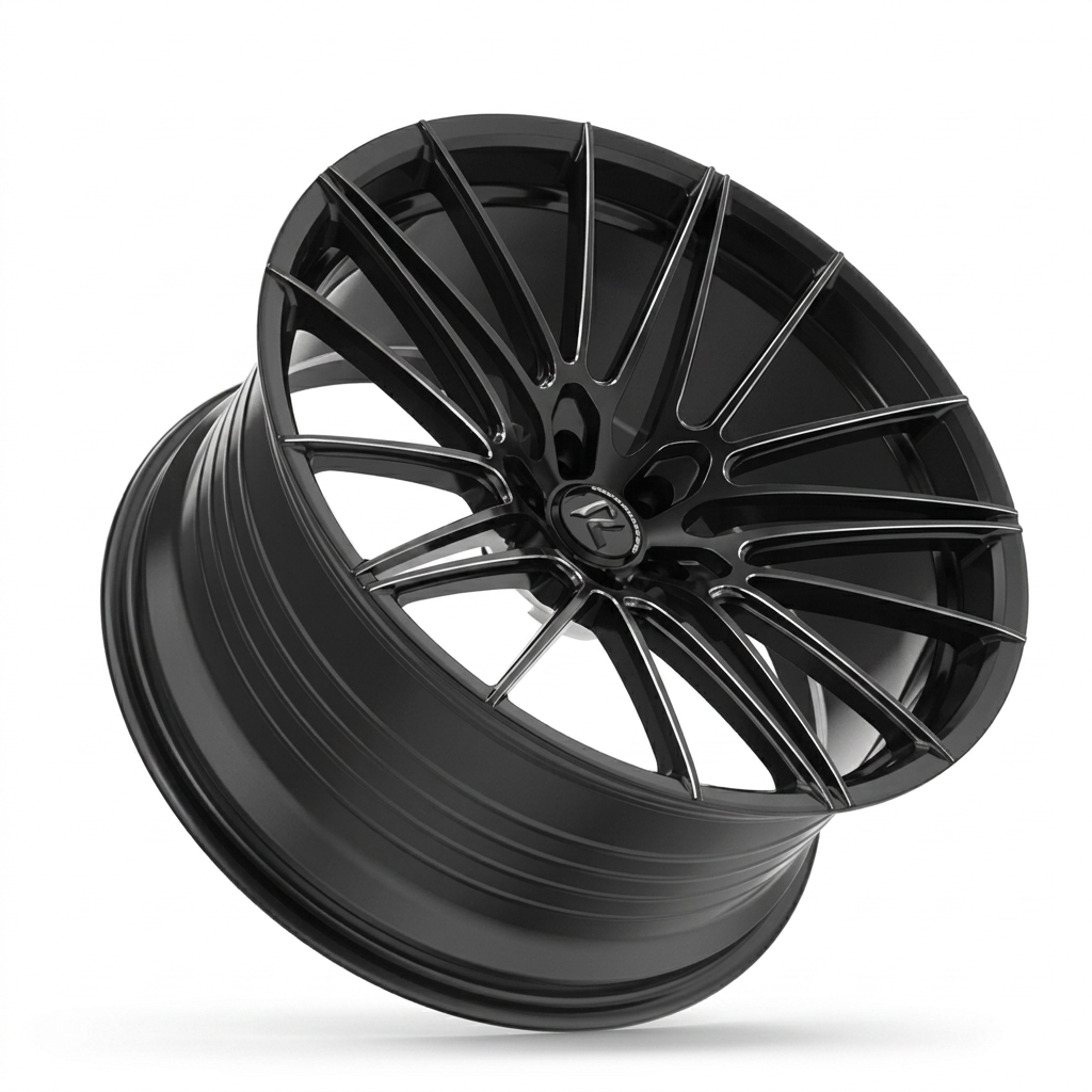 RZR LXXIII forged wheel — Matte Black / Milled Edges