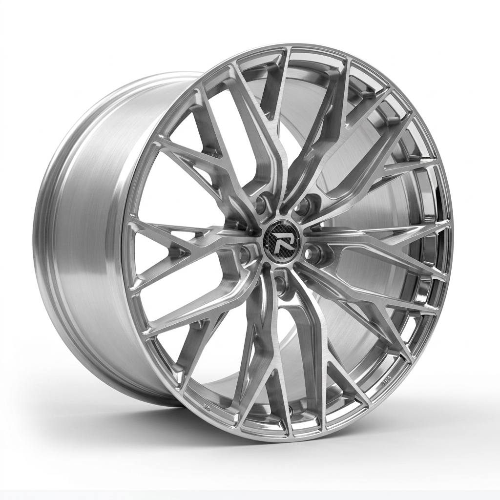 RZR CLV forged wheel — Brushed Silver / Polished Lip