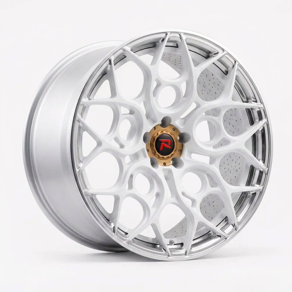 RZR XXXVI forged wheel — Gloss White / Polished Lip